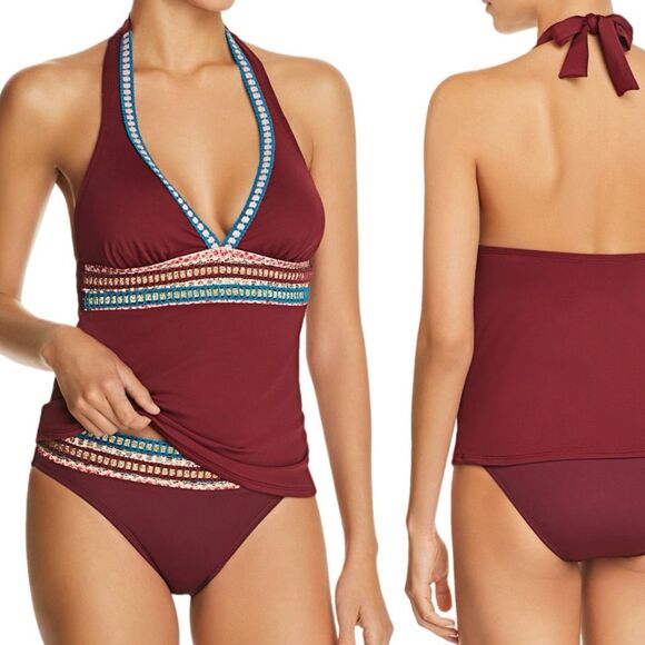 NWT La Blanca halter tankini and matching bottom swimwear.  Size 16 - Picture 1 of 9